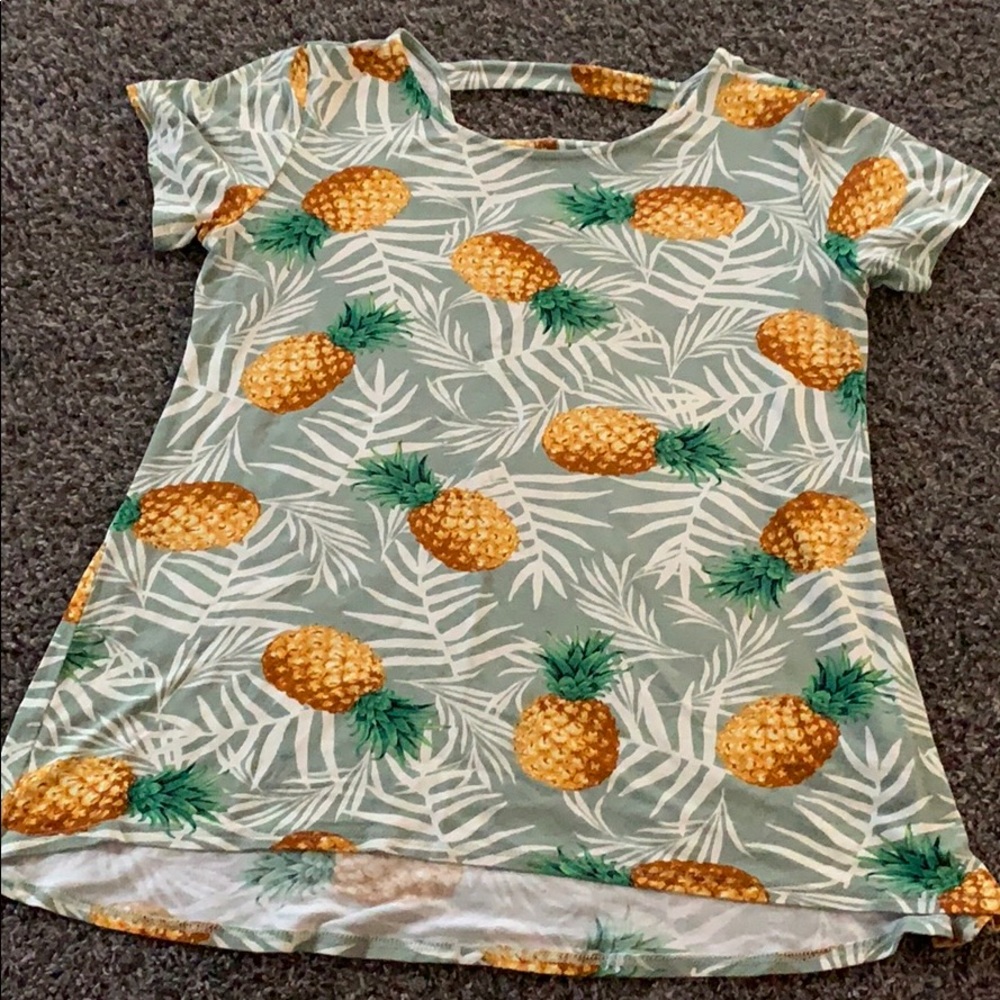 Boutique Pineapple Shirt with Back Detail